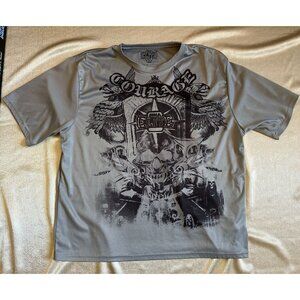 VTG Y2K MMA ELITE SKULL GRAIL Men’s XL GRUNGE Poly Tech T-SHIRT Affliction Style